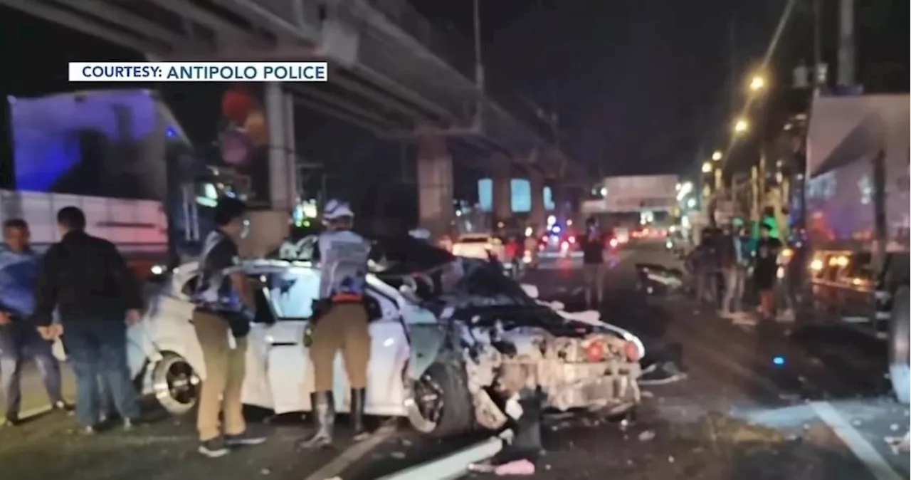 1 dead, 4 wounded after car hits parked truck in Antipolo