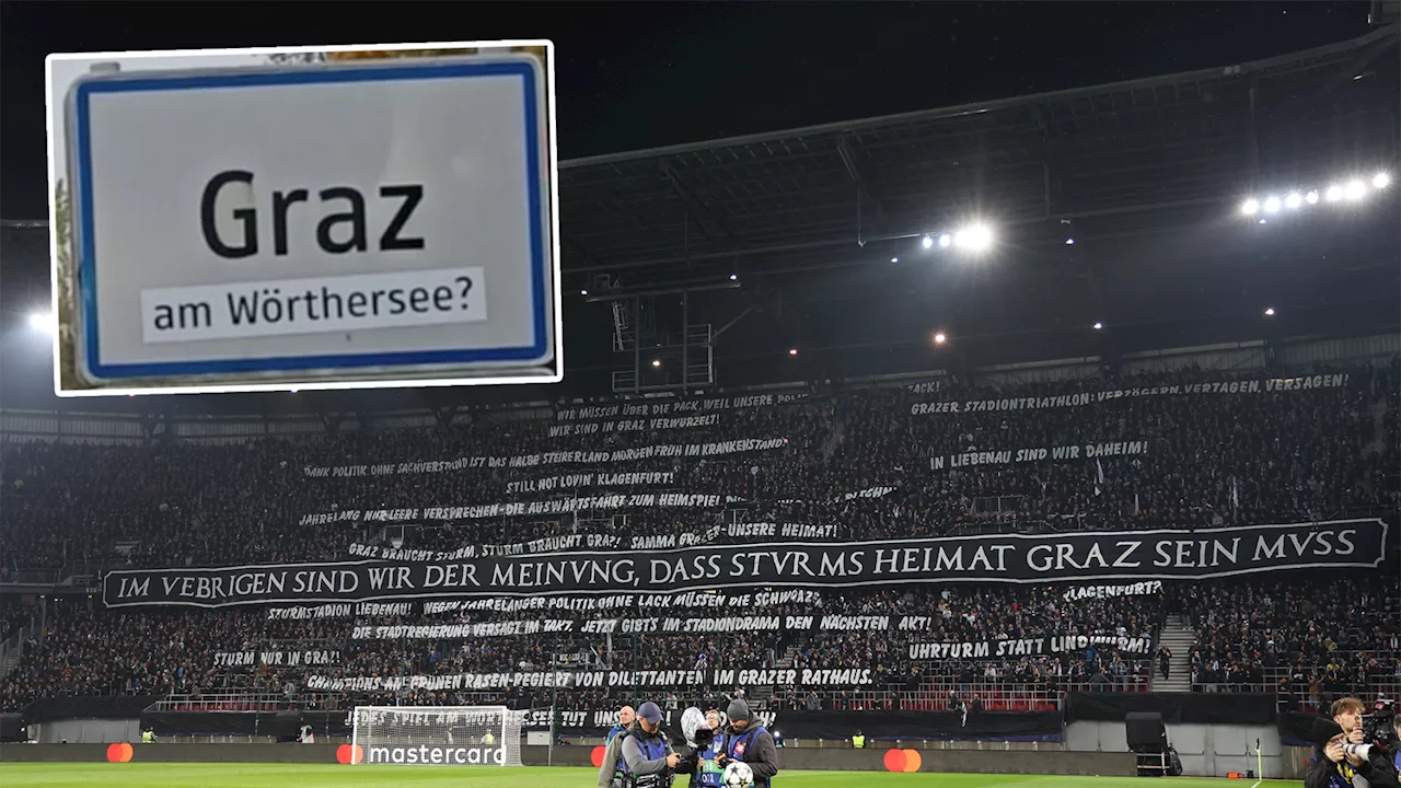 'Graz am Wörthersee?' Sturm-Fans adaptieren Ortstafeln