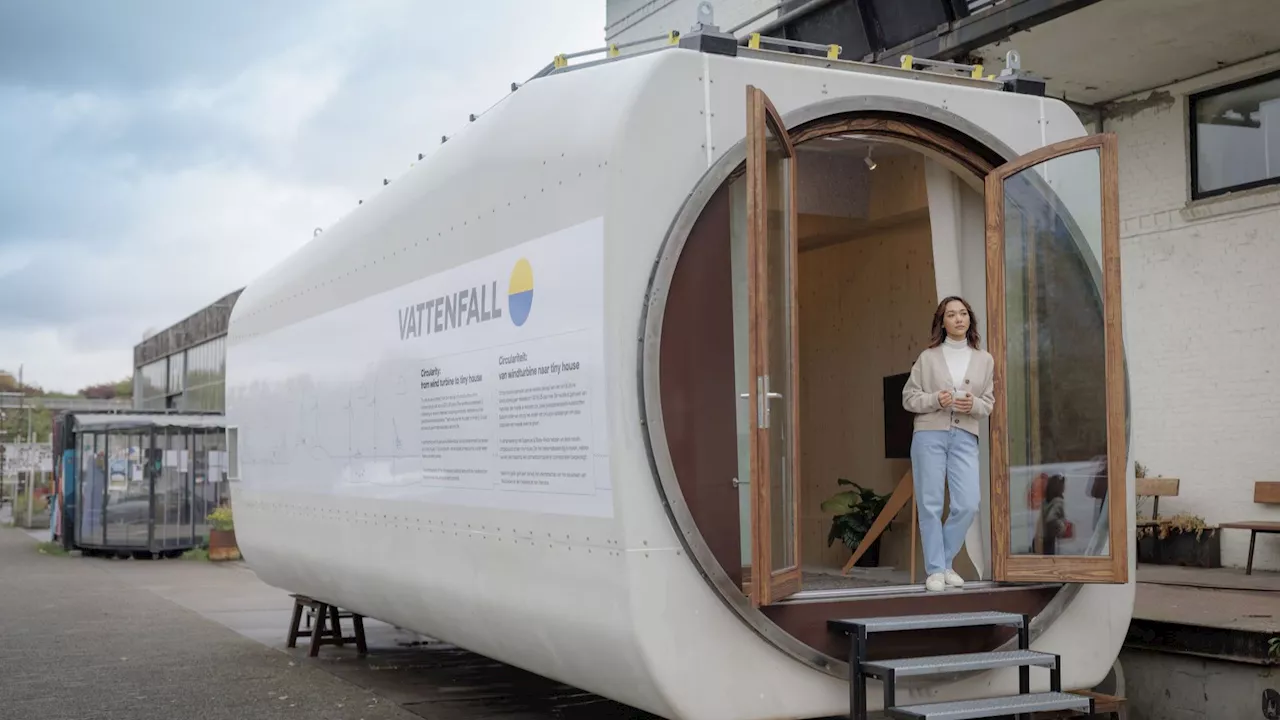 20-year-old wind turbine transformed into a tiny solar-powered home