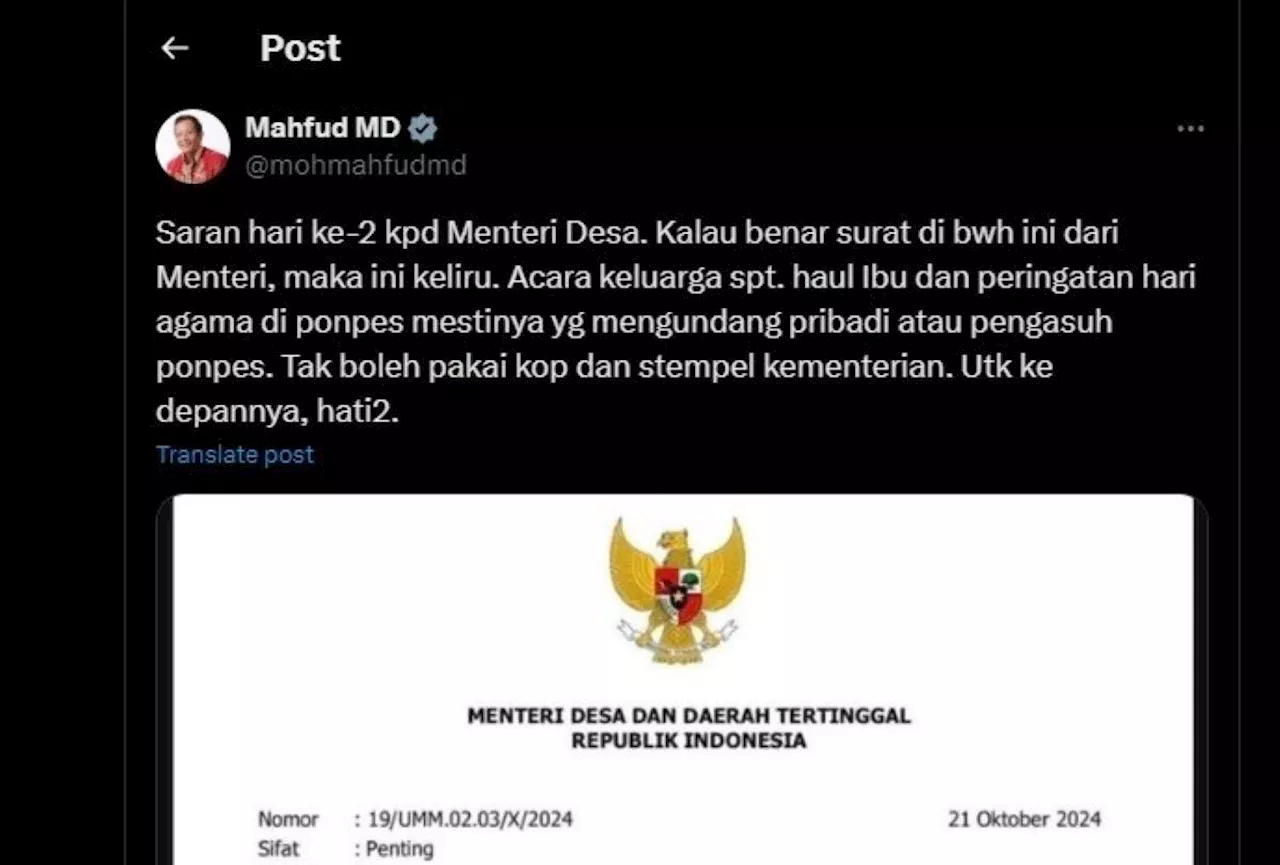 Keras! Wanto Anggap Surat yang Diterbitkan Yandri Susanto Bentuk Abuse of Power