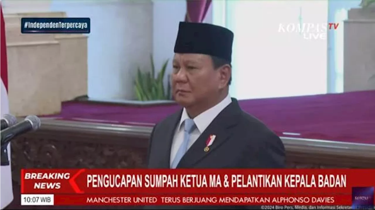 Prabowo Lantik Sejumlah Pejabat: Dari Musisi, Politikus hingga Pensiunan Jenderal