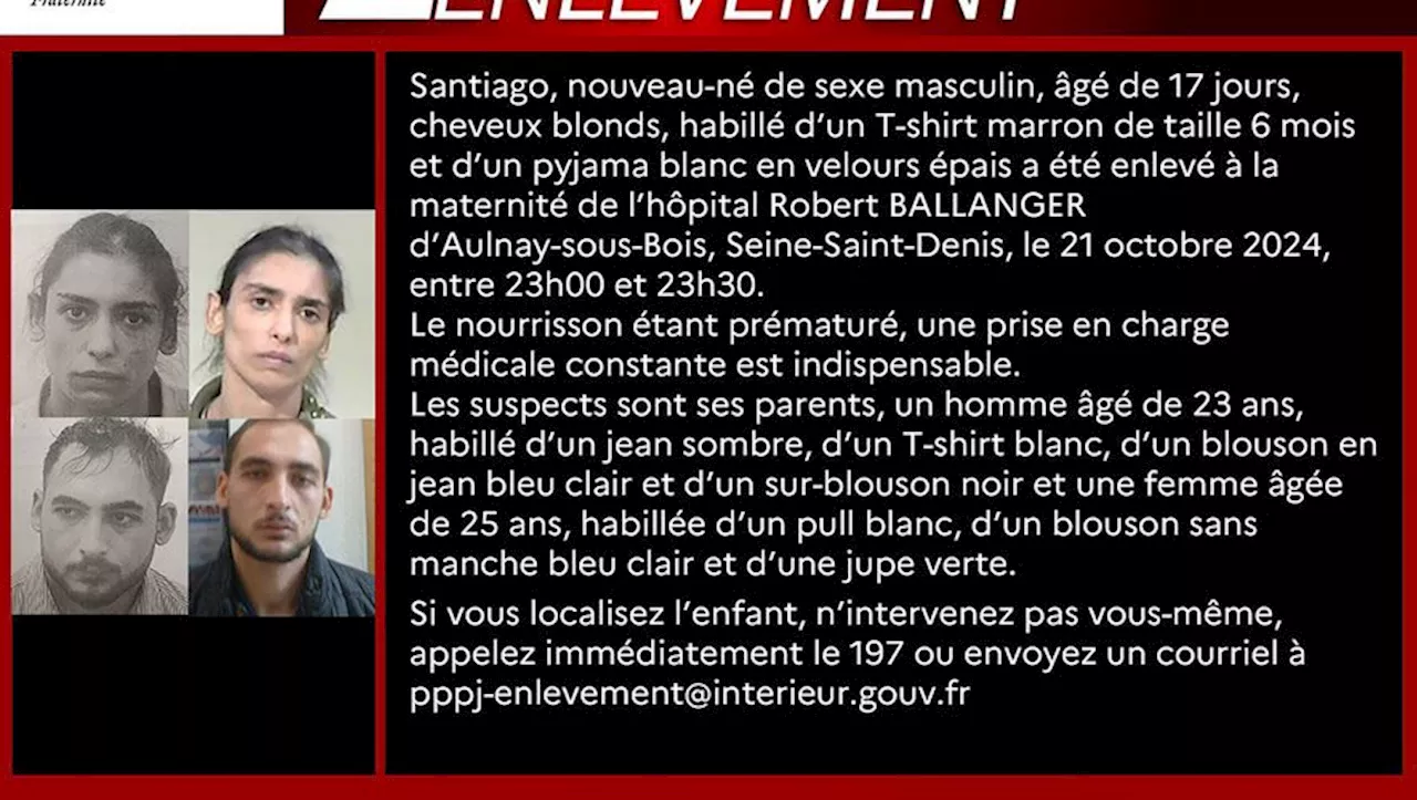 Enlèvement de Santiago : l’alerte enlèvement suspendue, le nourrisson n’a pas été retrouvé