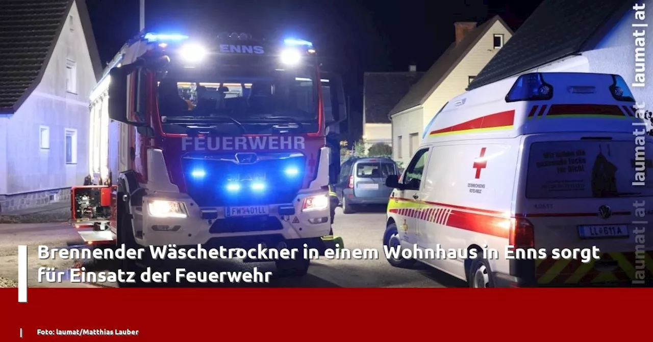 Brennender W�schetrockner in einem Wohnhaus in Enns sorgt f�r Einsatz der Feuerwehr