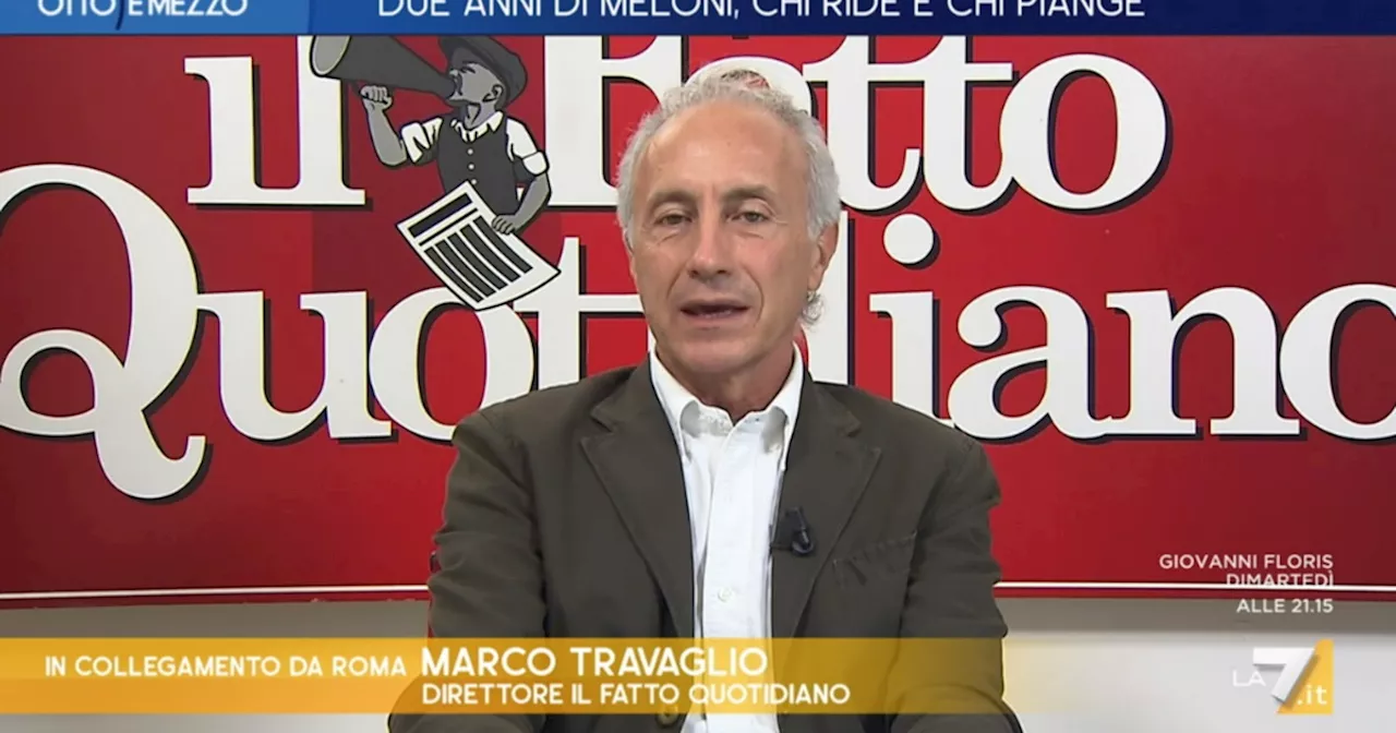 Otto e mezzo, Travaglio contro Meloni: "Paracul***ine voto 10"