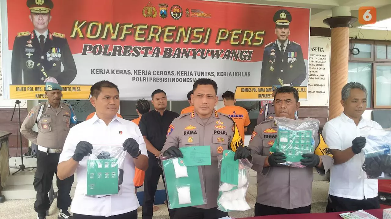 Polresta Banyuwangi Tangkap 4 Pelaku Pengedar Narkoba, Amankan 1 Kg Barang Bukti