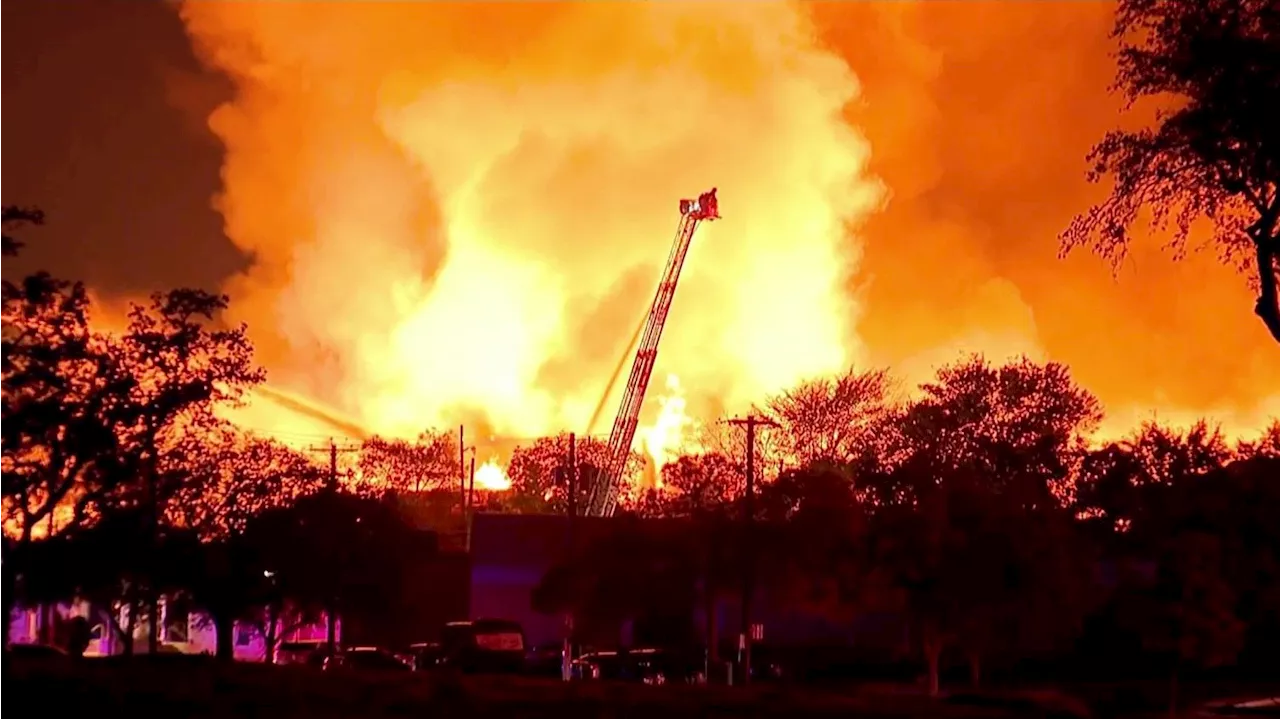 Pallet fire spreads to six warehouses overnight