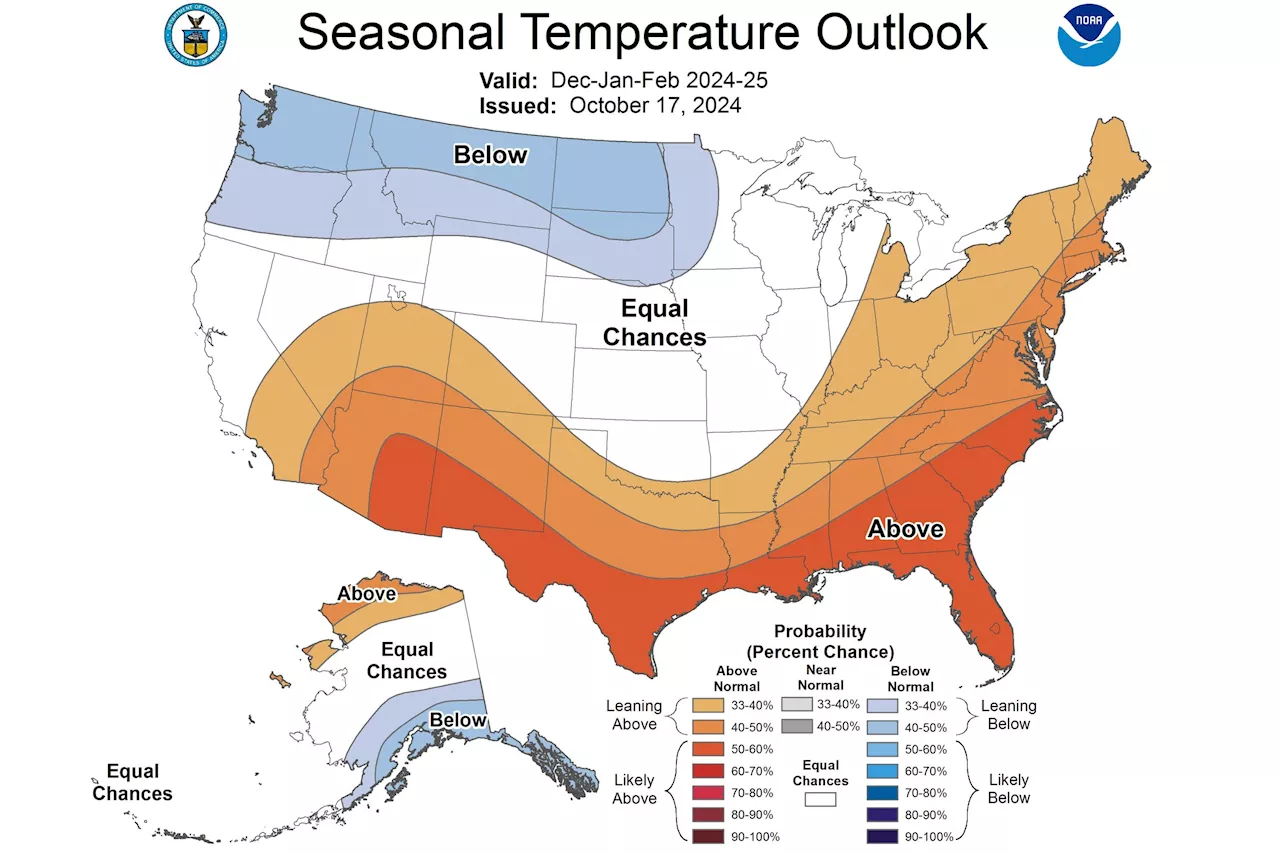 NOAA Map Reveals US Set for Unusually Warm Winter