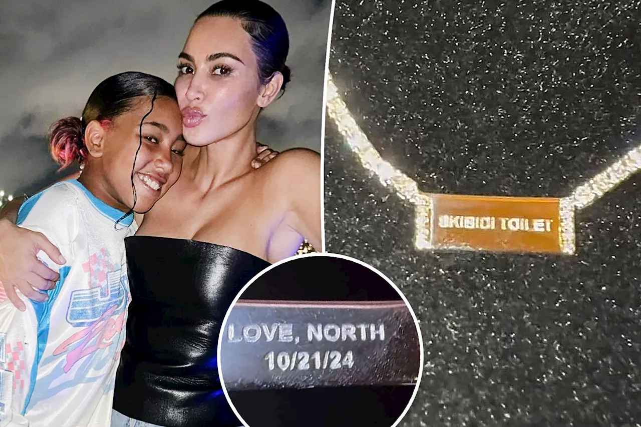 North West gives mom Kim Kardashian a questionably engraved necklace for 44th birthday