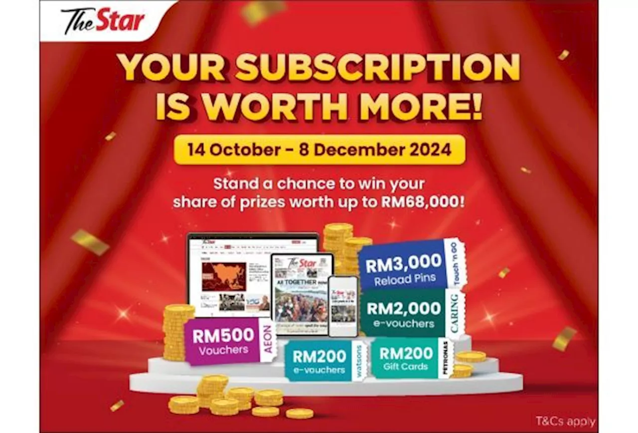 Subscribers stand to win prizes worth RM68,000