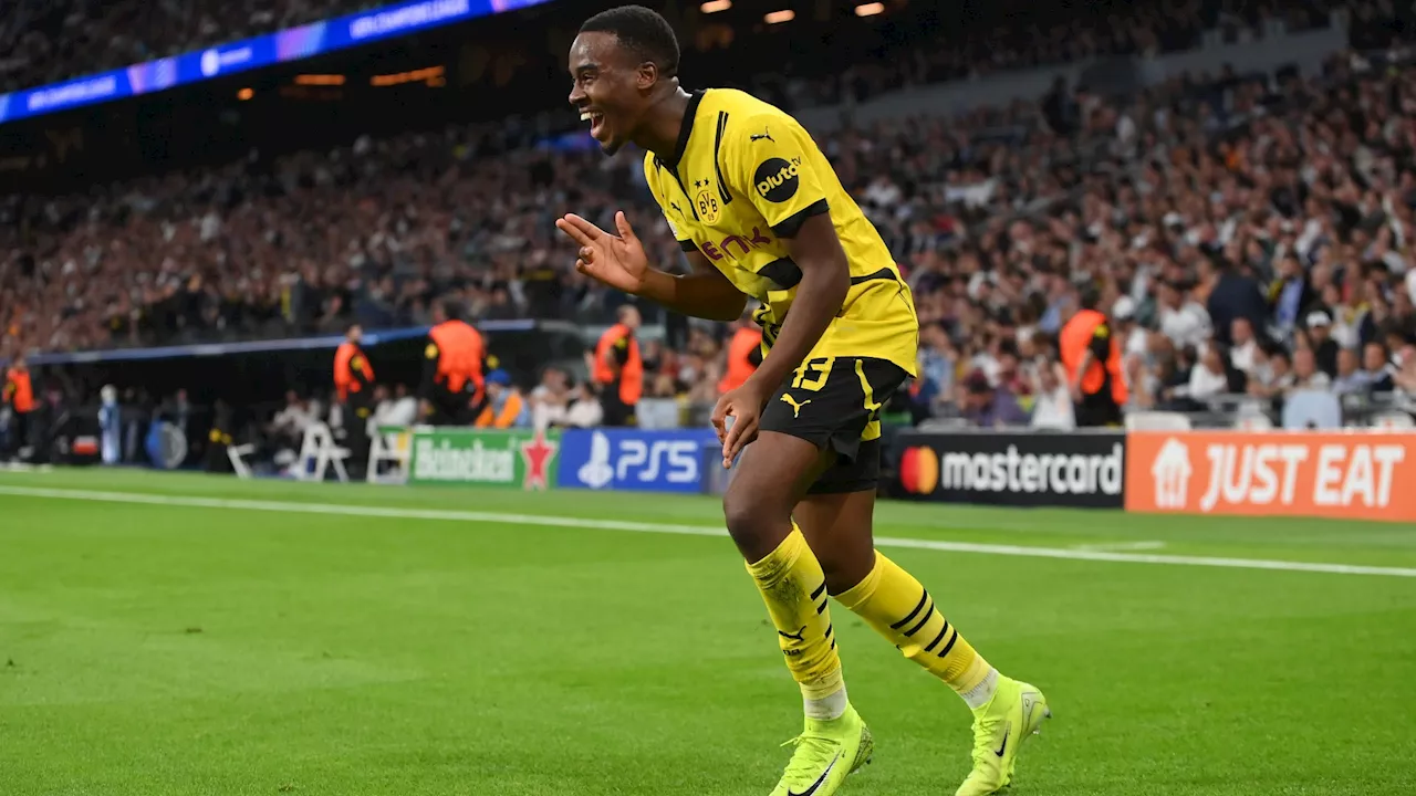 Borussia Dortmund star Jamie Bynoe-Gittens creates history with goal against Real Madrid...