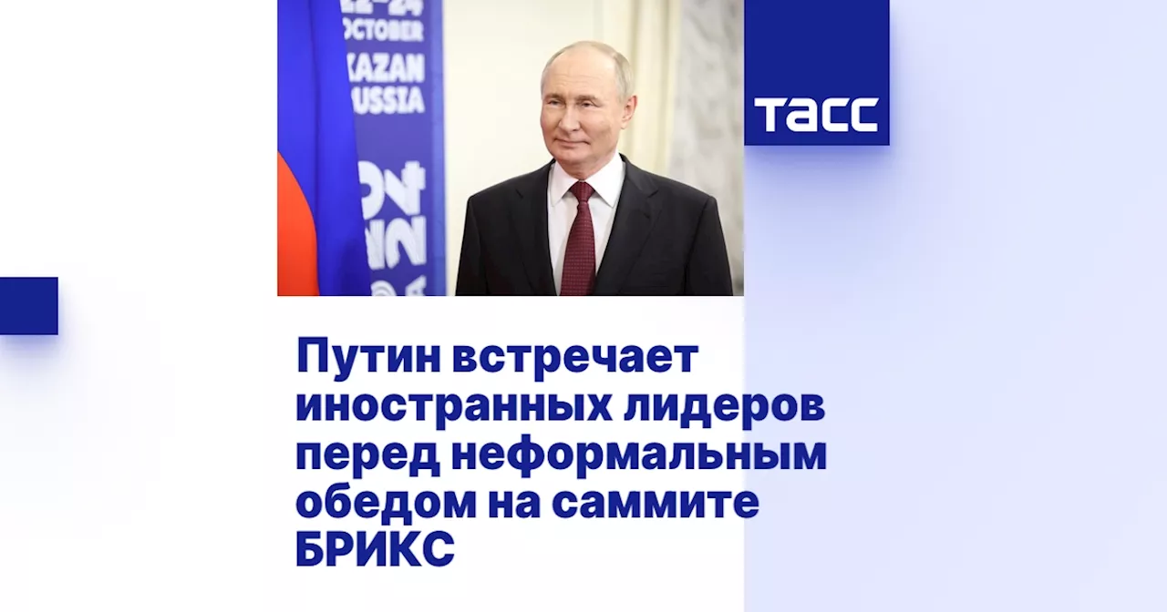 Путин встречает иностранных лидеров перед неформальным обедом на саммите БРИКС