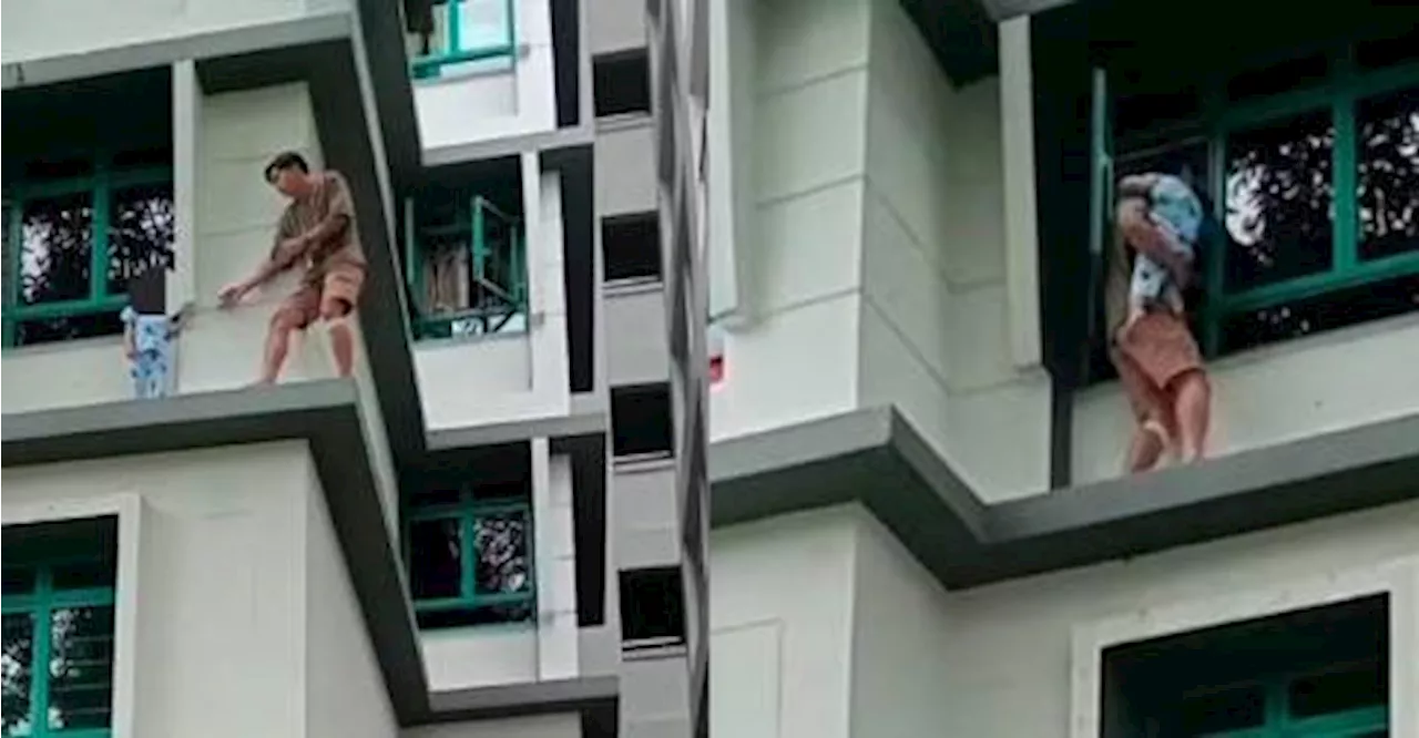 Man rescues boy standing on third floor SG apartment ledge