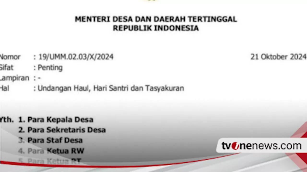 Heboh Mendes Yandri Susanto Diduga Gunakan Kop Surat Kementerian untuk Acara Keluarga, Mahfud MD: Ini Keliru