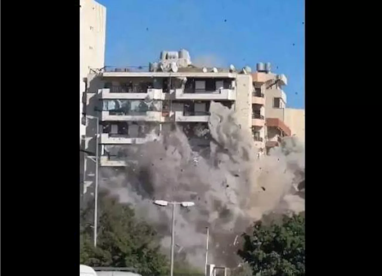 Captan el momento de un ataque aéreo israelí a un edificio residencial de Beirut