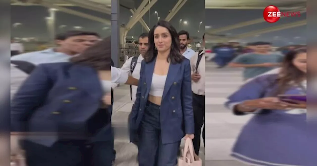 खुले बाल और प्रोफेशनल सूट पहन एयरपोर्ट पर उतरीं अप्सरा Shraddha Kapoor, देख फैंस की सेल्फी के लिए लगी कतार; VIDEO