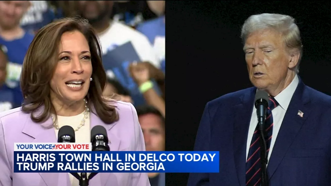 Harris to answer questions at town hall in Delaware County, Pa., as Trump rallies in Georgia