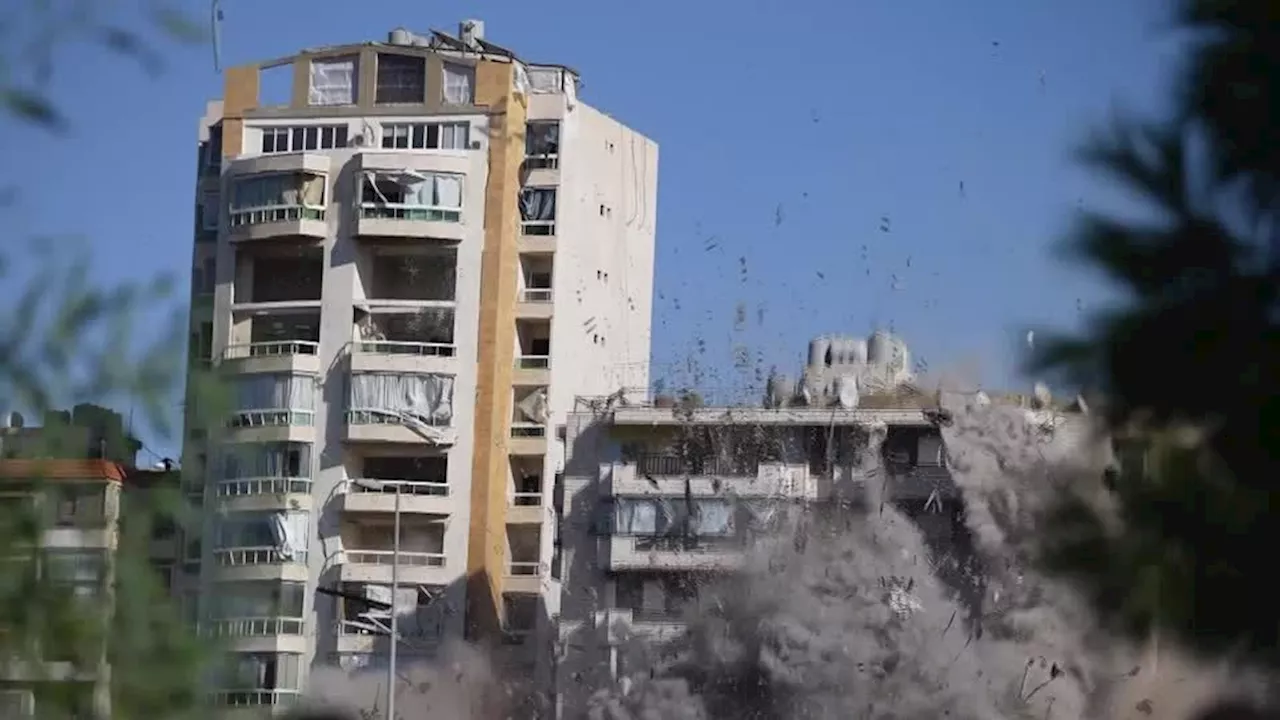 Vídeo mostra colapso de prédio em Beirute após ataque de míssil; veja