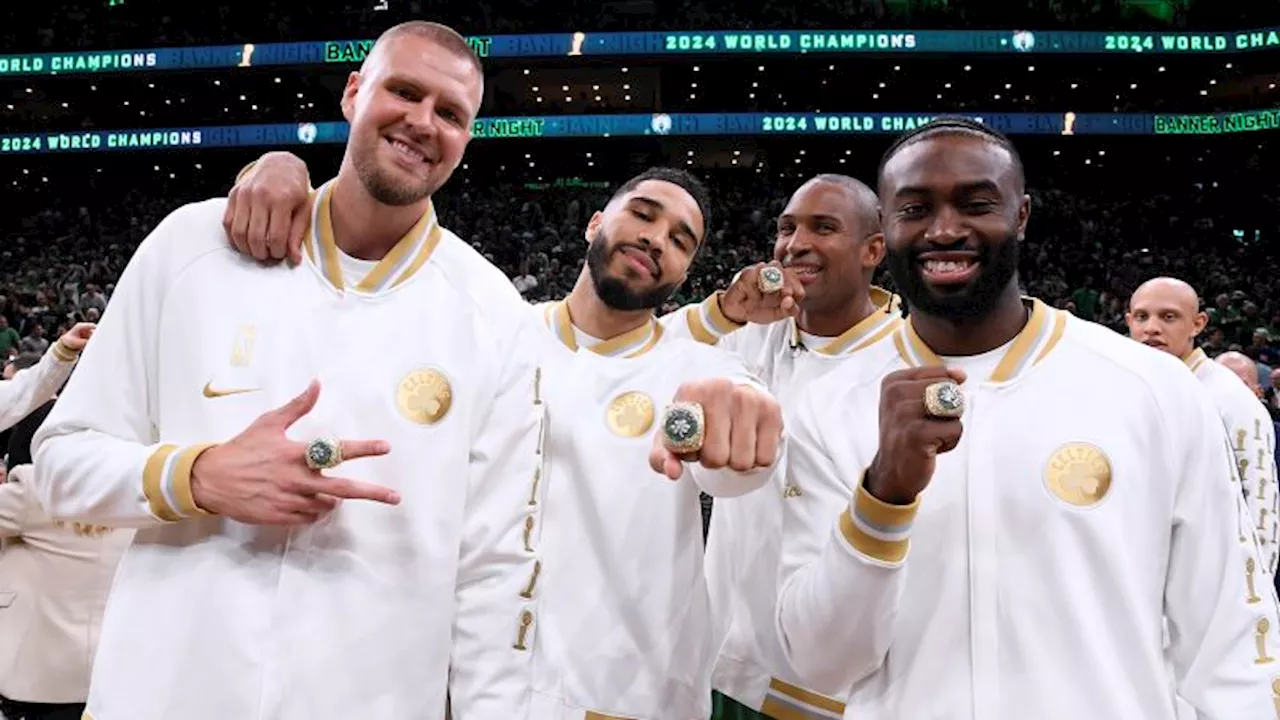 Boston Celtics rout the New York Knicks on NBA Opening Night after receiving championship rings