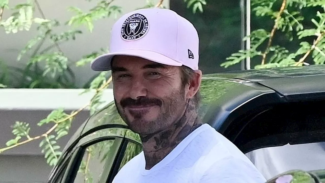 Beckingham Palace... Miami! Grinning David Beckham inspects his new $77m waterfront mega-mansion as...