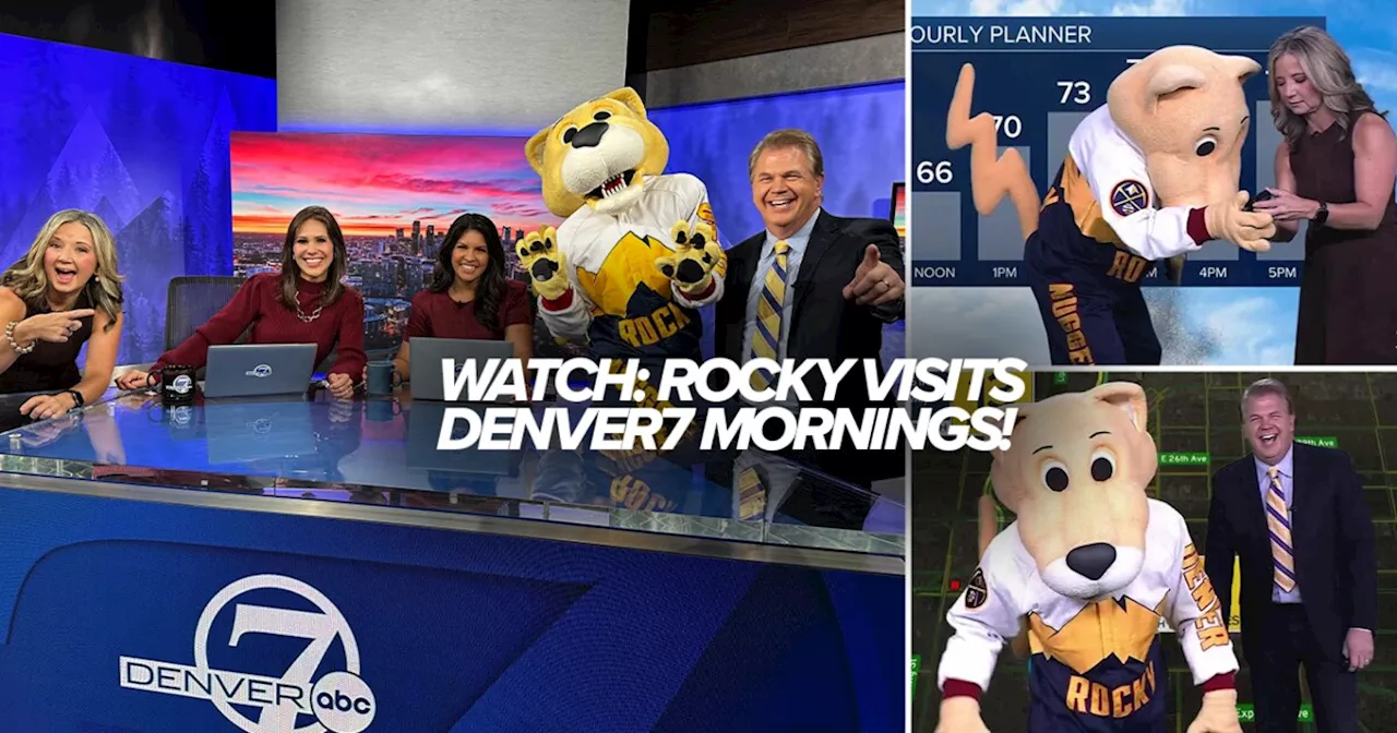 Watch: Nuggets mascot Rocky nails the weather and traffic report during visit to Denver7 Mornings