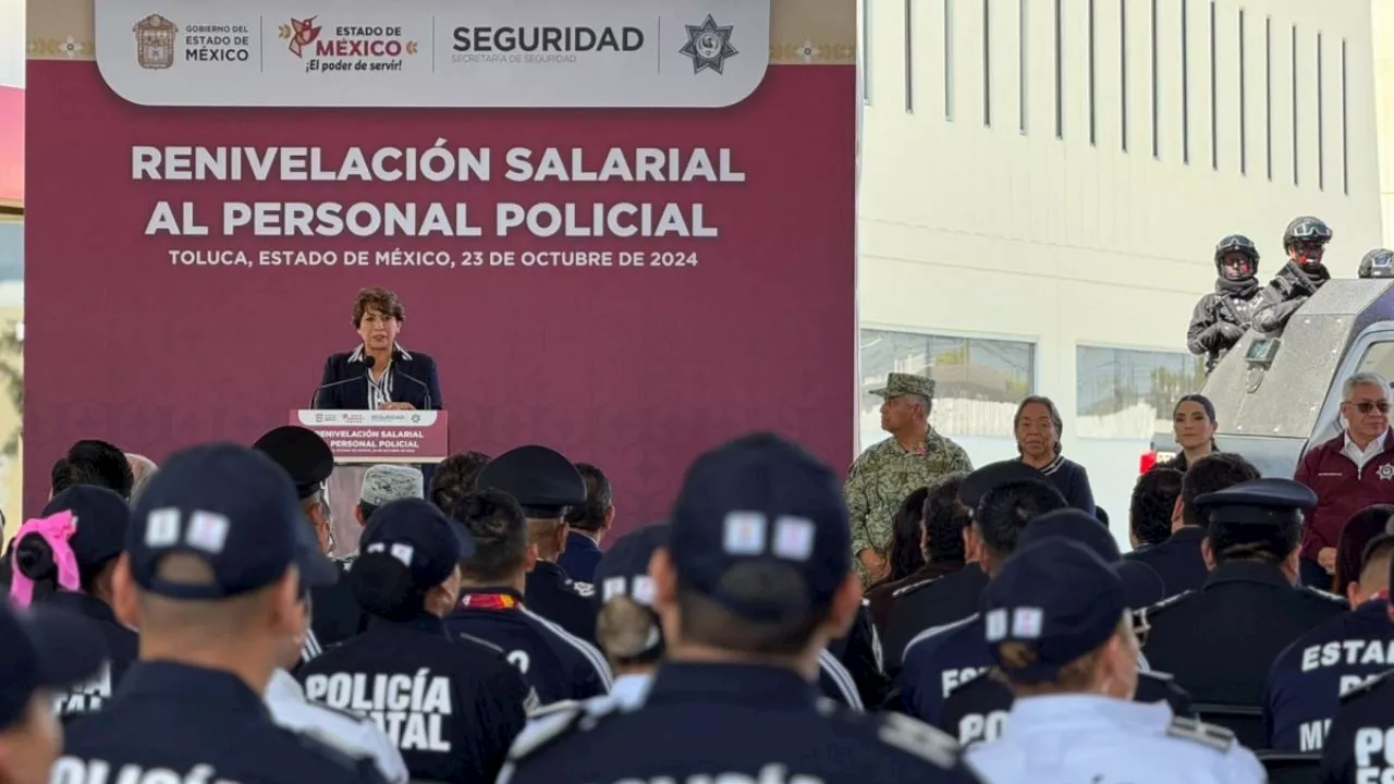 Delfina Gómez otorga aumento salarial de 11% a policía estatal