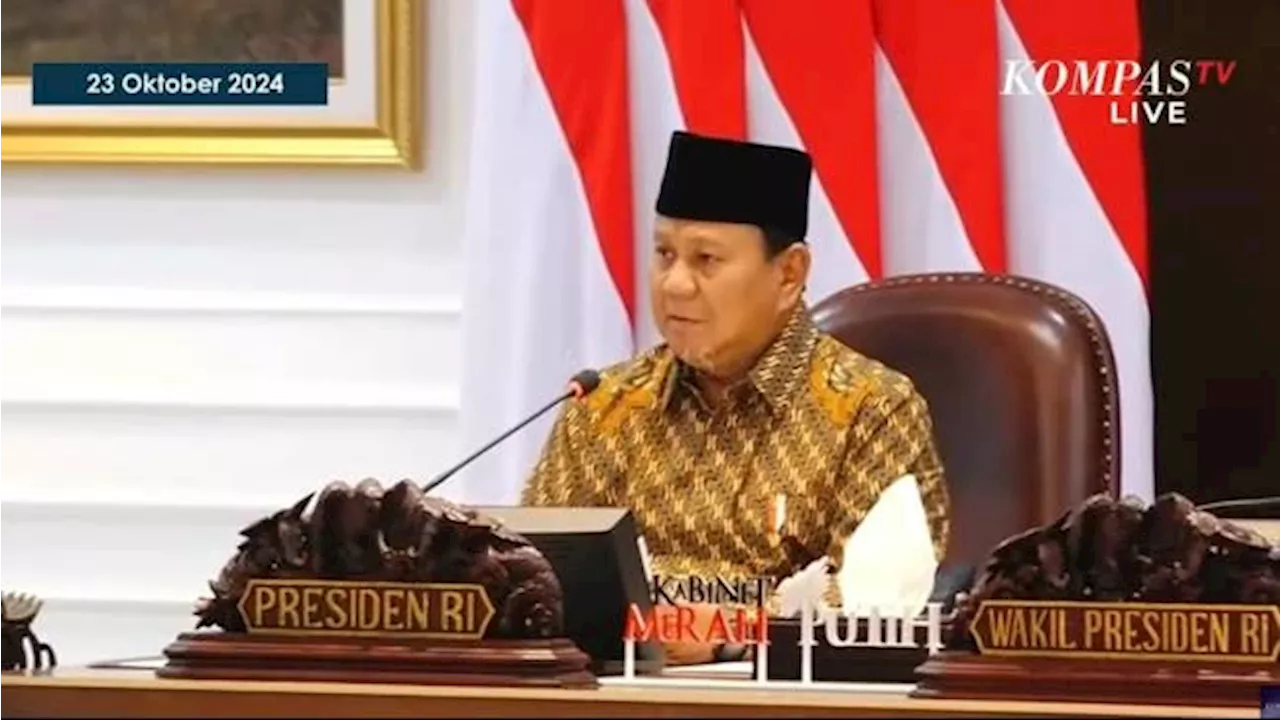 Pimpin Sidang Kabinet Perdana, Prabowo: Kabinet Merah Putih Simbol Persatuan, Simbol Kebangsaan