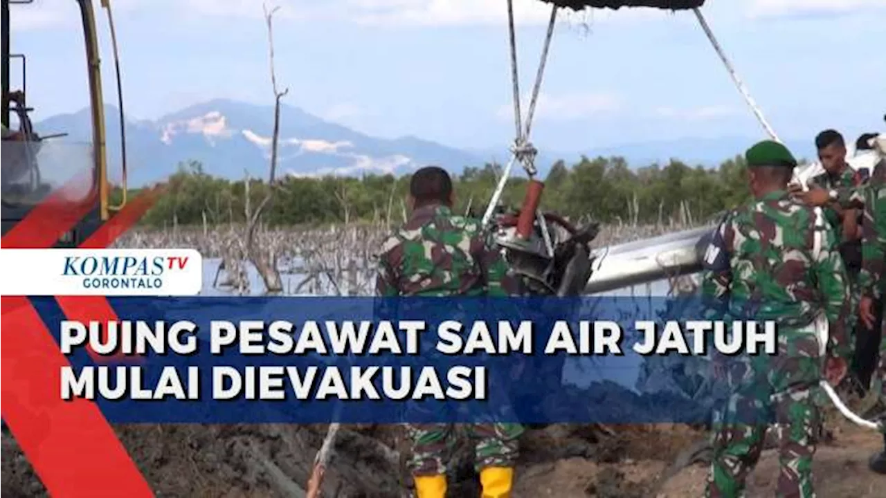 Puing-Puing Pesawat Sam Air Jatuh Dievakuasi Untuk Keperluan Investigasi