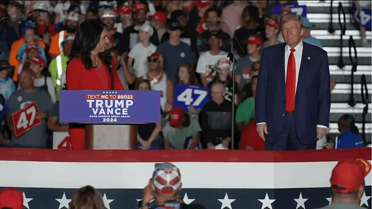 Former Democrat Tulsi Gabbard joins Republicans, praises Trump at North Carolina rally