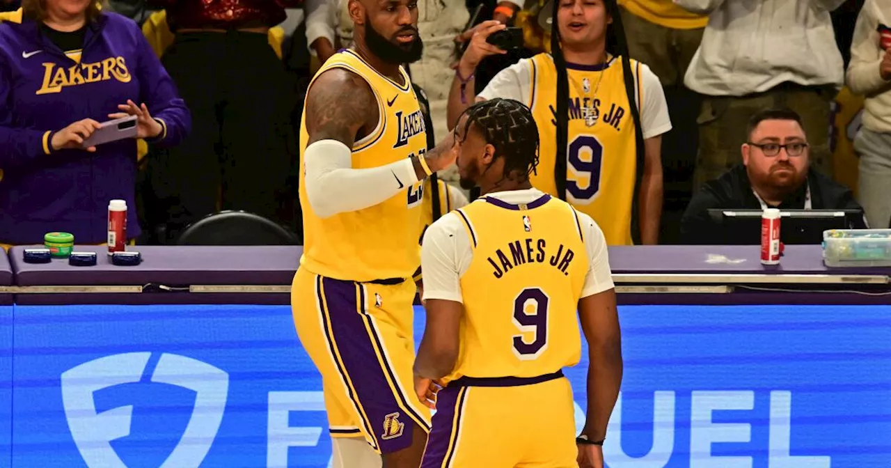 LeBron and Bronny James make NBA history in Lakers season opener