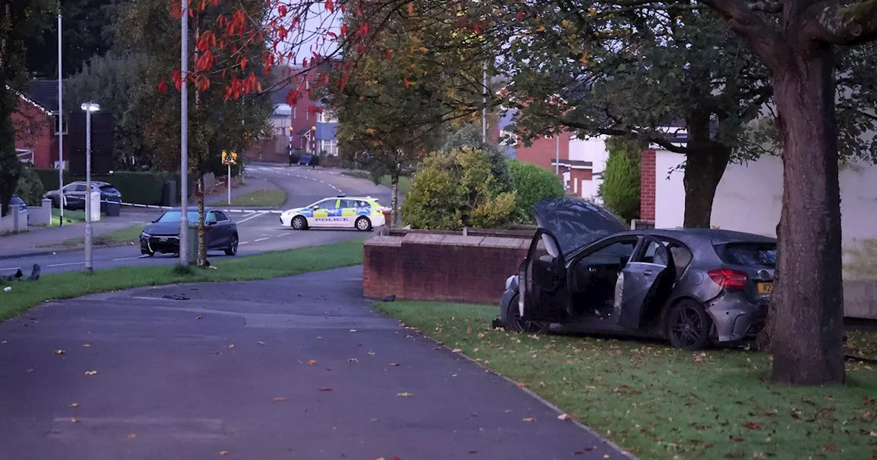 Three police cordons in place as man attacked in street after two-car smash