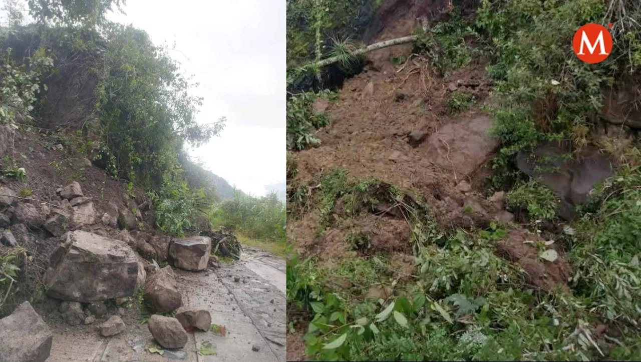 Captan en VIDEO monumental deslave provocado por las lluvias en Hidalgo