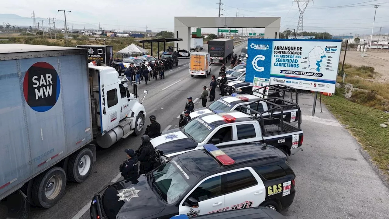 Continúa blindaje en Coahuila con construcción de ocho arcos de seguridad