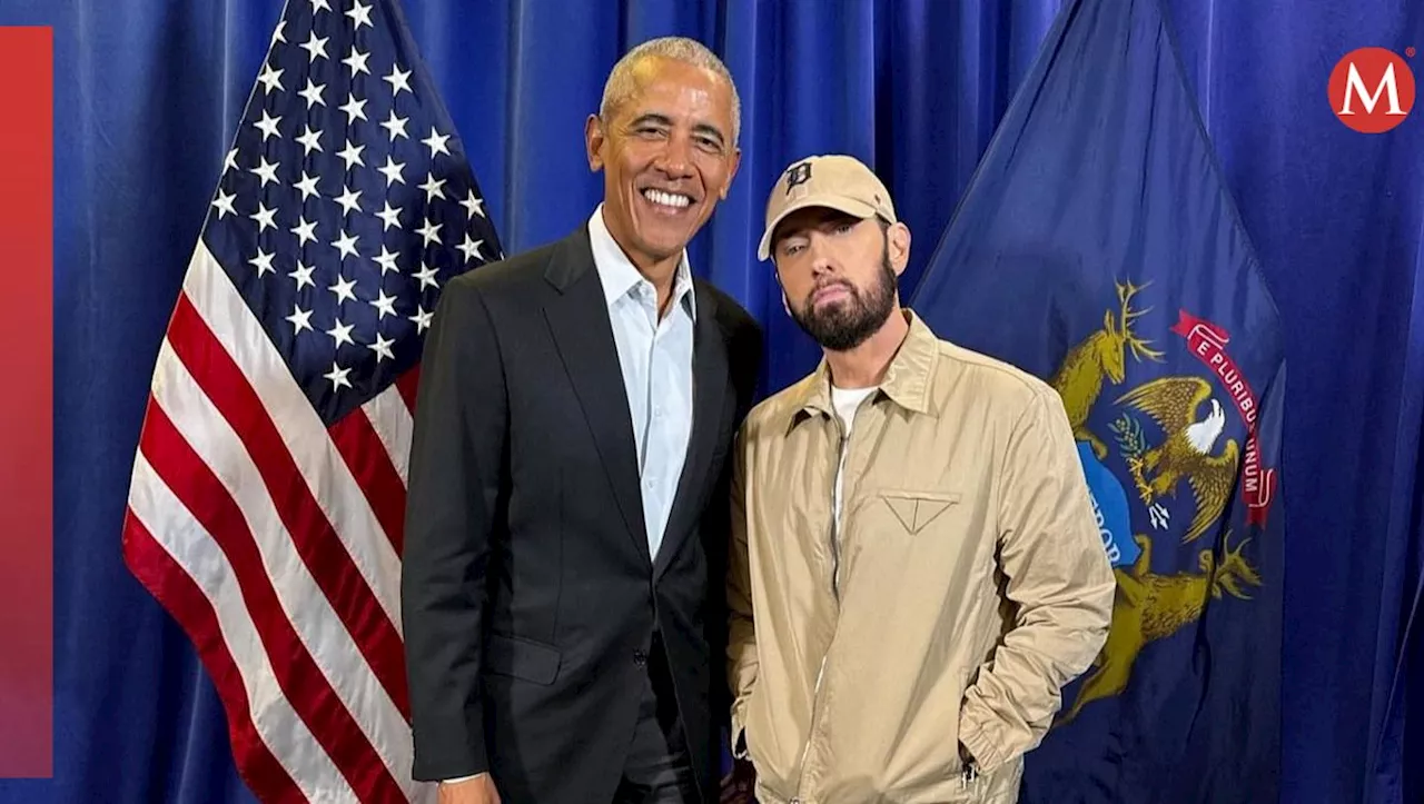 Eminem acompañó a Barack Obama e invitó a estadunidenses a votar Kamala Harris