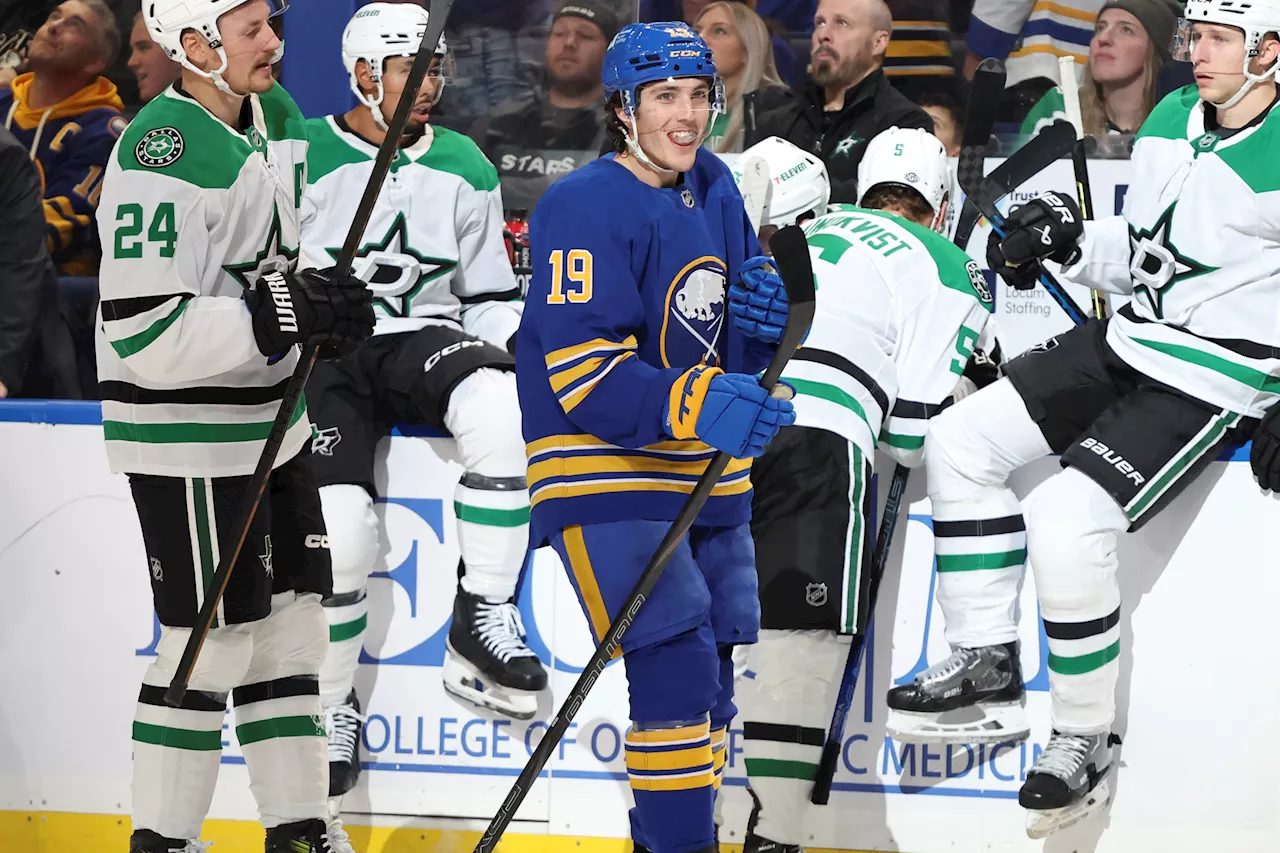 Krebs and McLeod score 83 seconds apart, Buffalo Sabres hang on in win over Dallas Stars