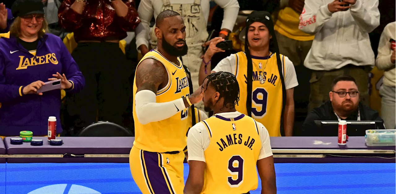 LeBron, Bronny James first father-son duo to play in NBA regular season