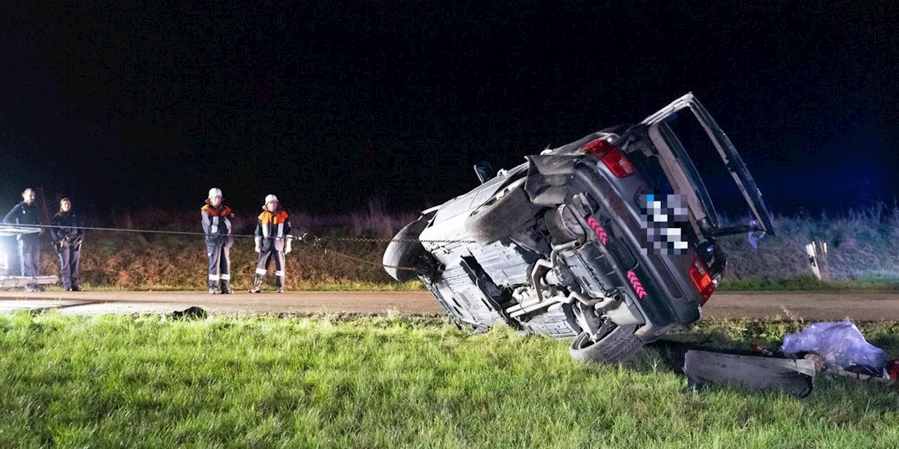 Auto schleudert in Mittelfranken meterweit durch die Luft: 42-J&auml;hriger in Lebensgefahr