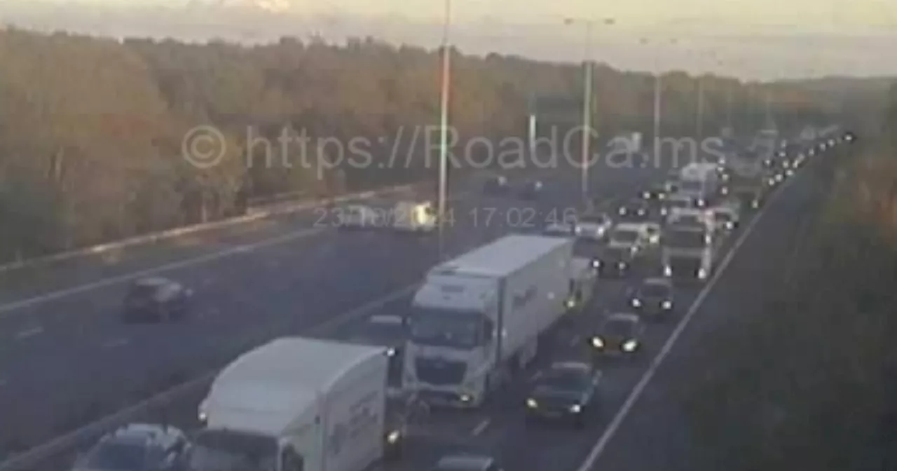 M1 live updates after crash shuts lanes near junction 24 for East Midlands Airport