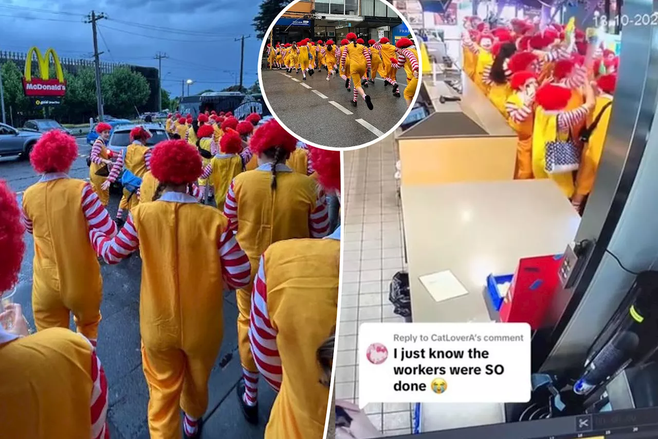 Catholic schoolgirls storm McDonalds, wreak mayhem dressed in Ronald McDonald costumes