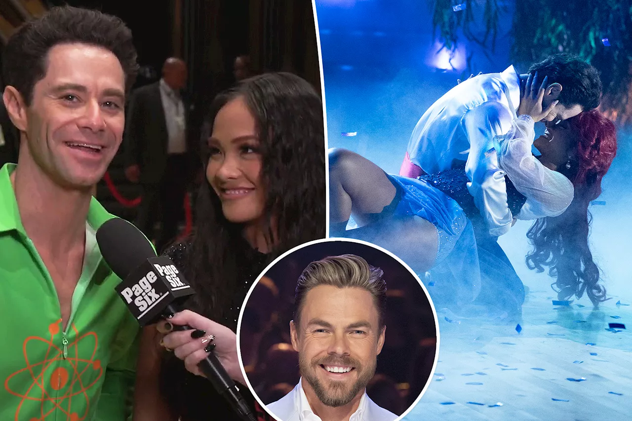  ‘Dancing With the Stars’ partners Jenn Tran, Sasha Farber joke about Derek Hough ‘shipping’ them — and whether they’ll ever kiss on live TV