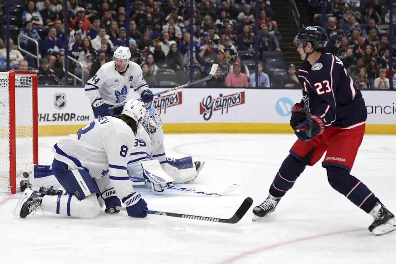 Olivier scores 2 as Blue Jackets beat Maple Leafs 6-2