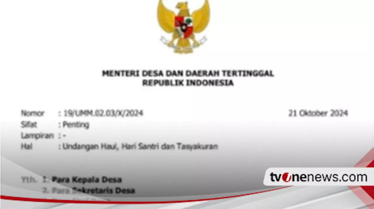 Soal Surat Undangan Haul Berkop Kemendes, Mendes PDT Yandri: Terima Kasih Pak Mahfud MD Sudah Mengkritik