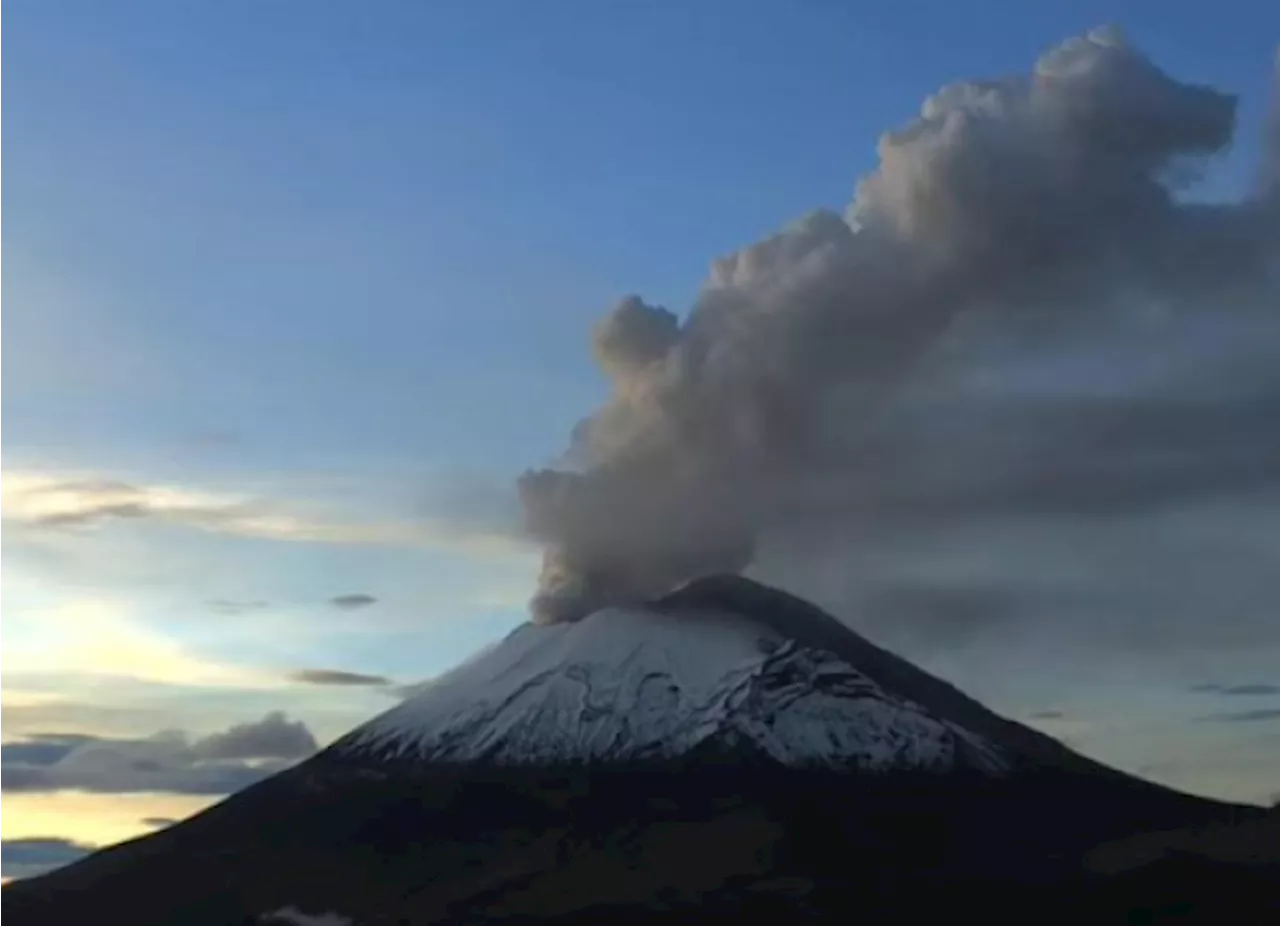 Exhalaciones con ceniza volcánica del Popocatépetl podrían afectar a seis estados de México