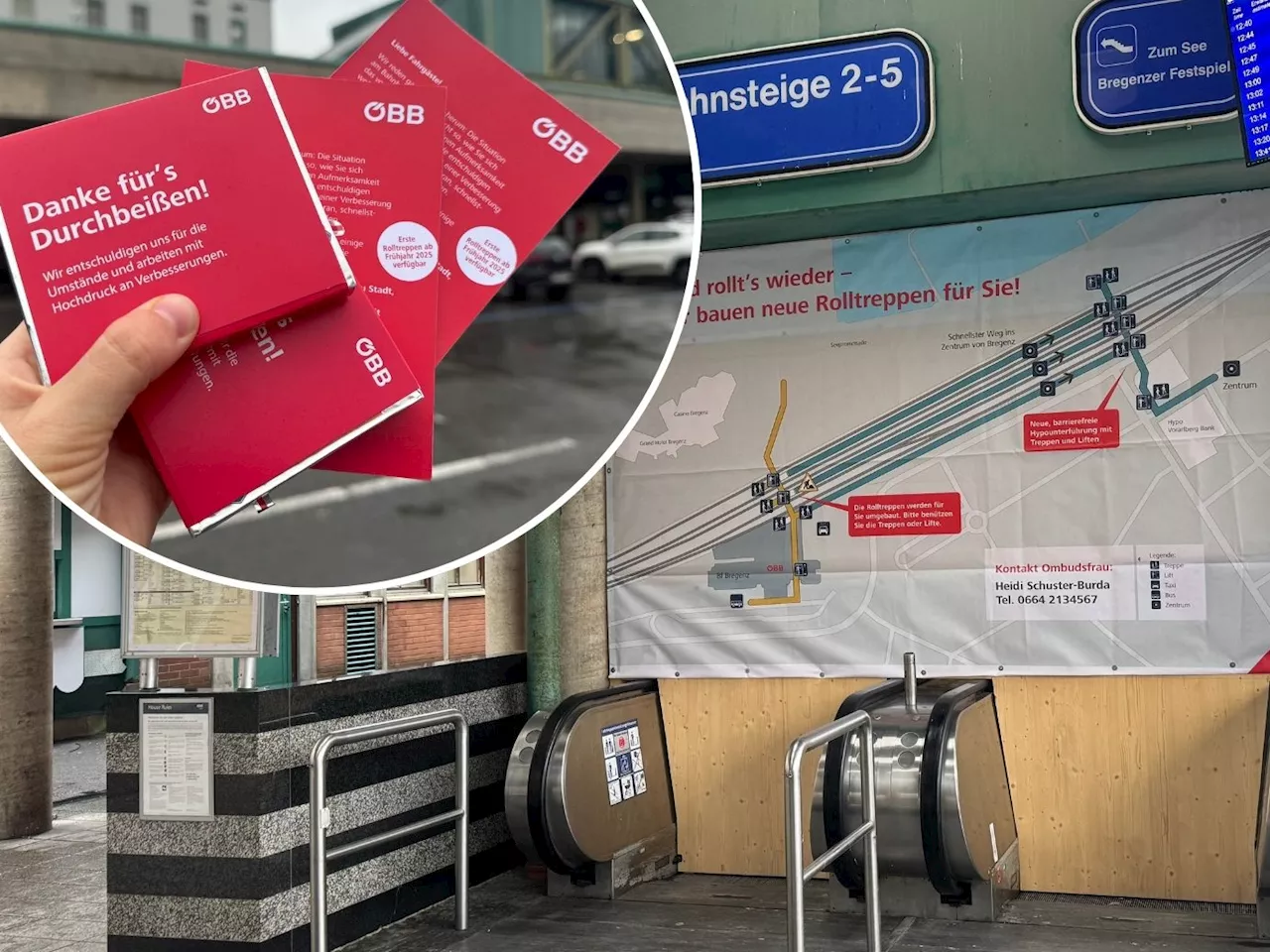 Rolltreppenfiasko am Bahnhof Bregenz: Schokolade als Wiedergutmachung?