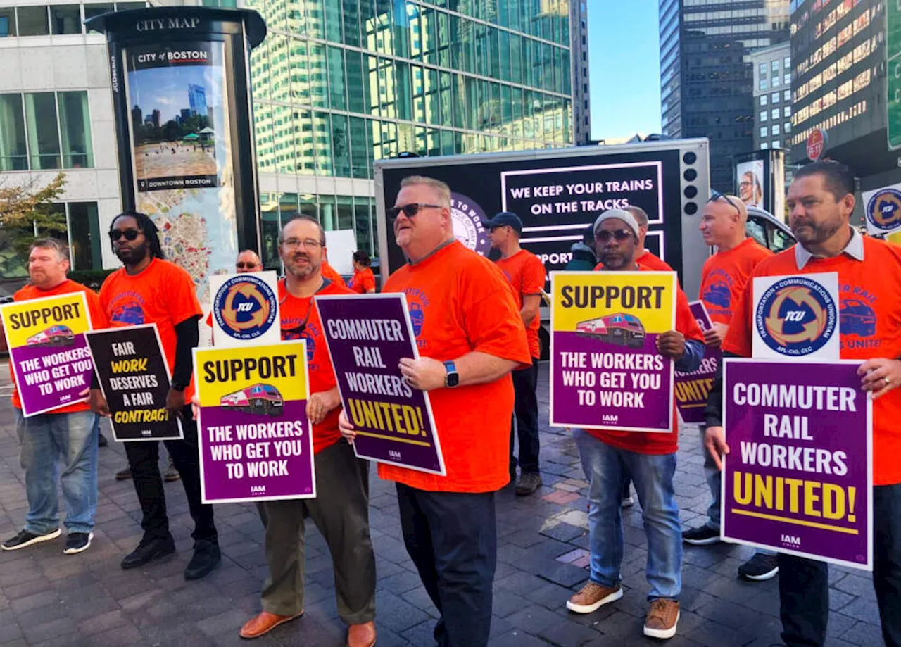 Commuter rail workers air labor woes outside South Station