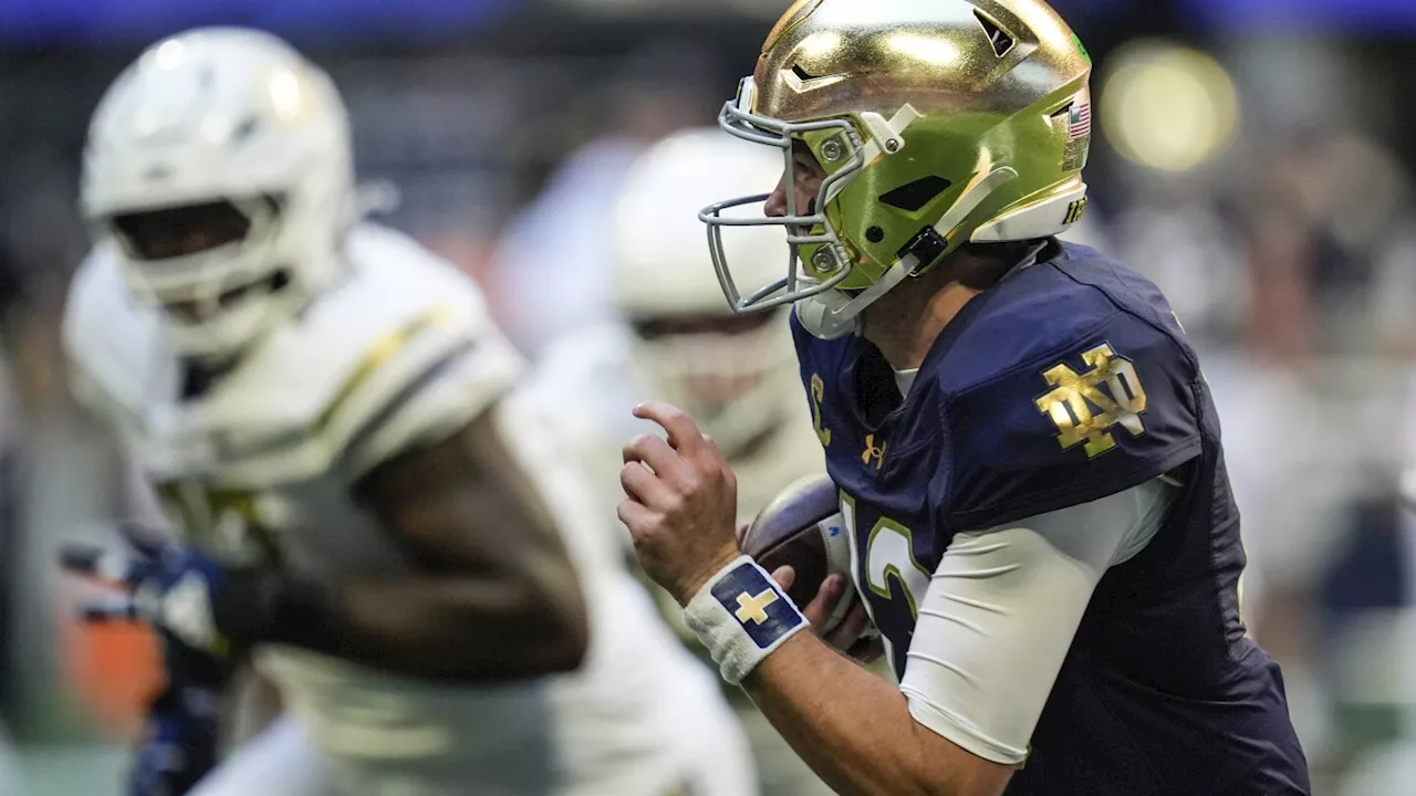 No. 12 Notre Dame to play No. 24 Navy at MetLife Stadium