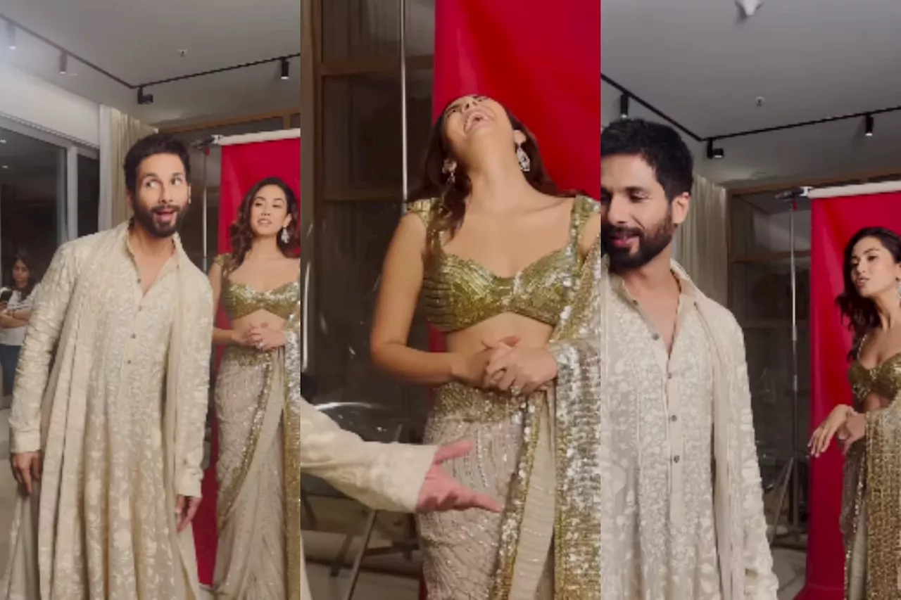 Watch: Shahid Kapoor and Mira Rajput showcase couple goals with their playful BTS bunter