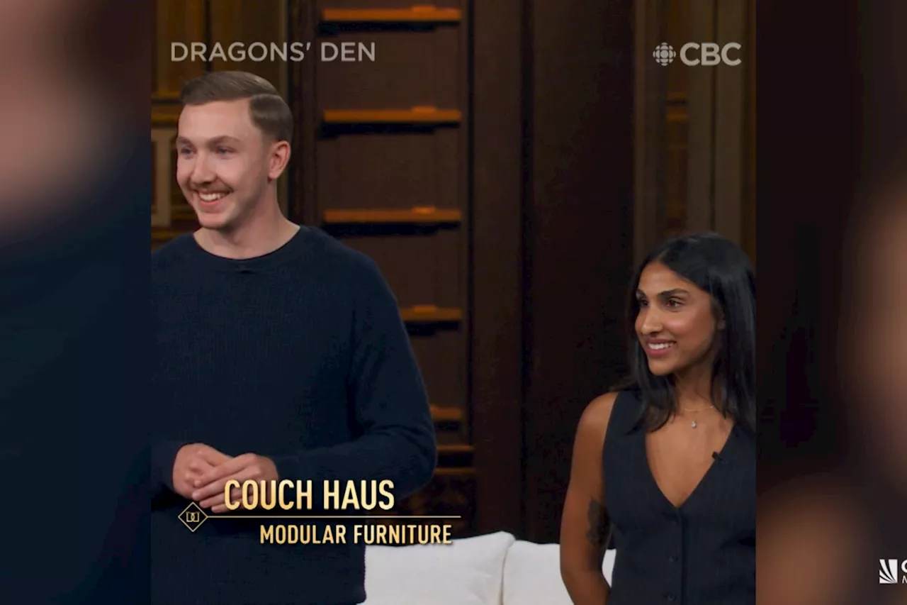 Pandemic custom couch creation lands B.C. couple on Dragons' Den