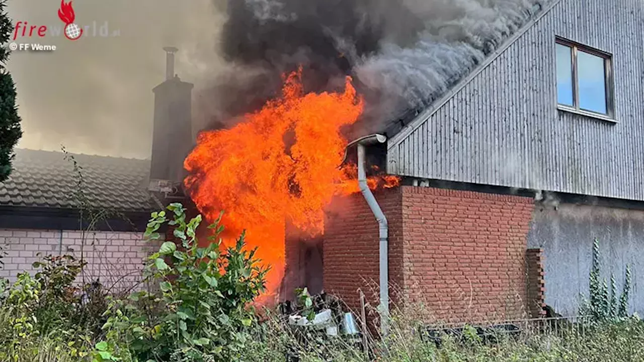 D: Langwieriger Einsatz bei Brand in Wohngebäude mit ungewöhnlich hoher Brandlast in Werne