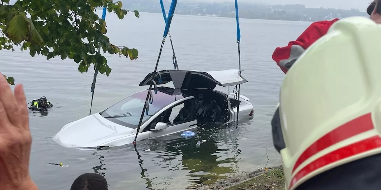 News: Tesla erschreckt den eigenen Fahrer: Der lenkt aus Panik in den Traunsee