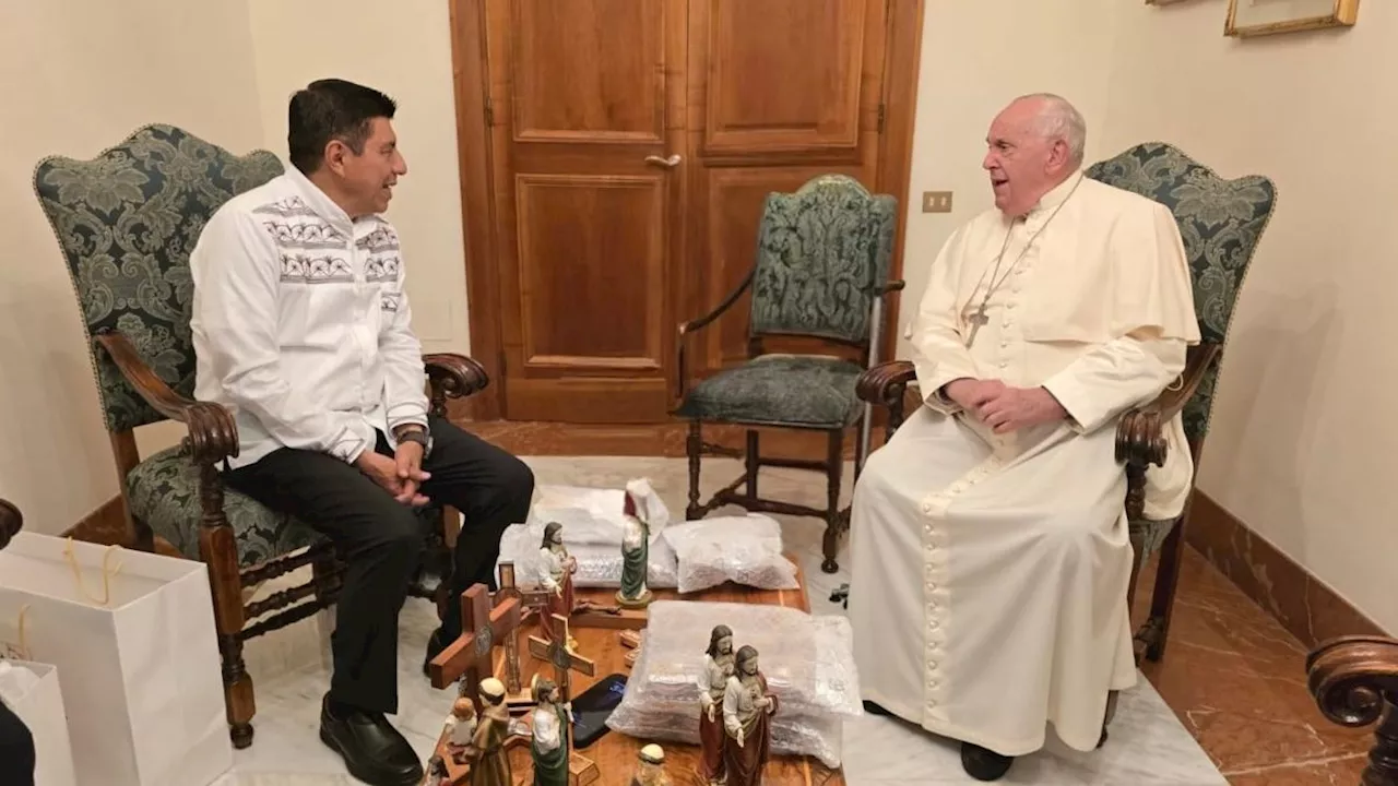 Salomón Jara, gobernador de Oaxaca, se reúne con el Papa Francisco en el Vaticano